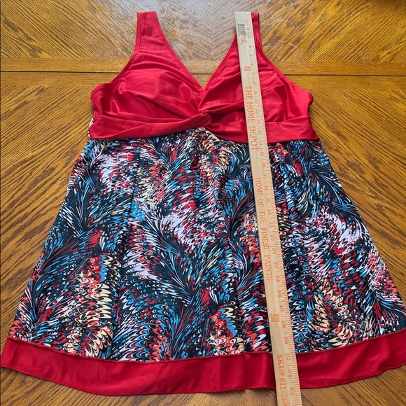 Rivelino Plus Size Swim Dress One Piece Skirt Swimsuit Tummy Control - Picture 10 of 11